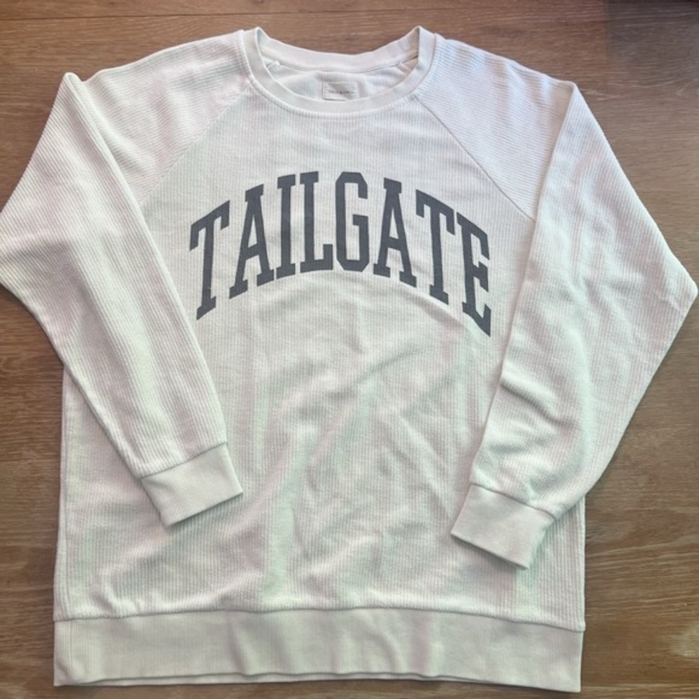 Thread & Supply 'Tailgate' Long Sleeve SweatShirt Ivory‎ Large